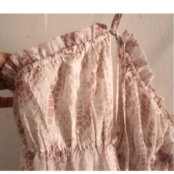 Lush Halter Top Printed Open Back Maxi Dress Ash Mauve Small NEW - Picture 10 of 10